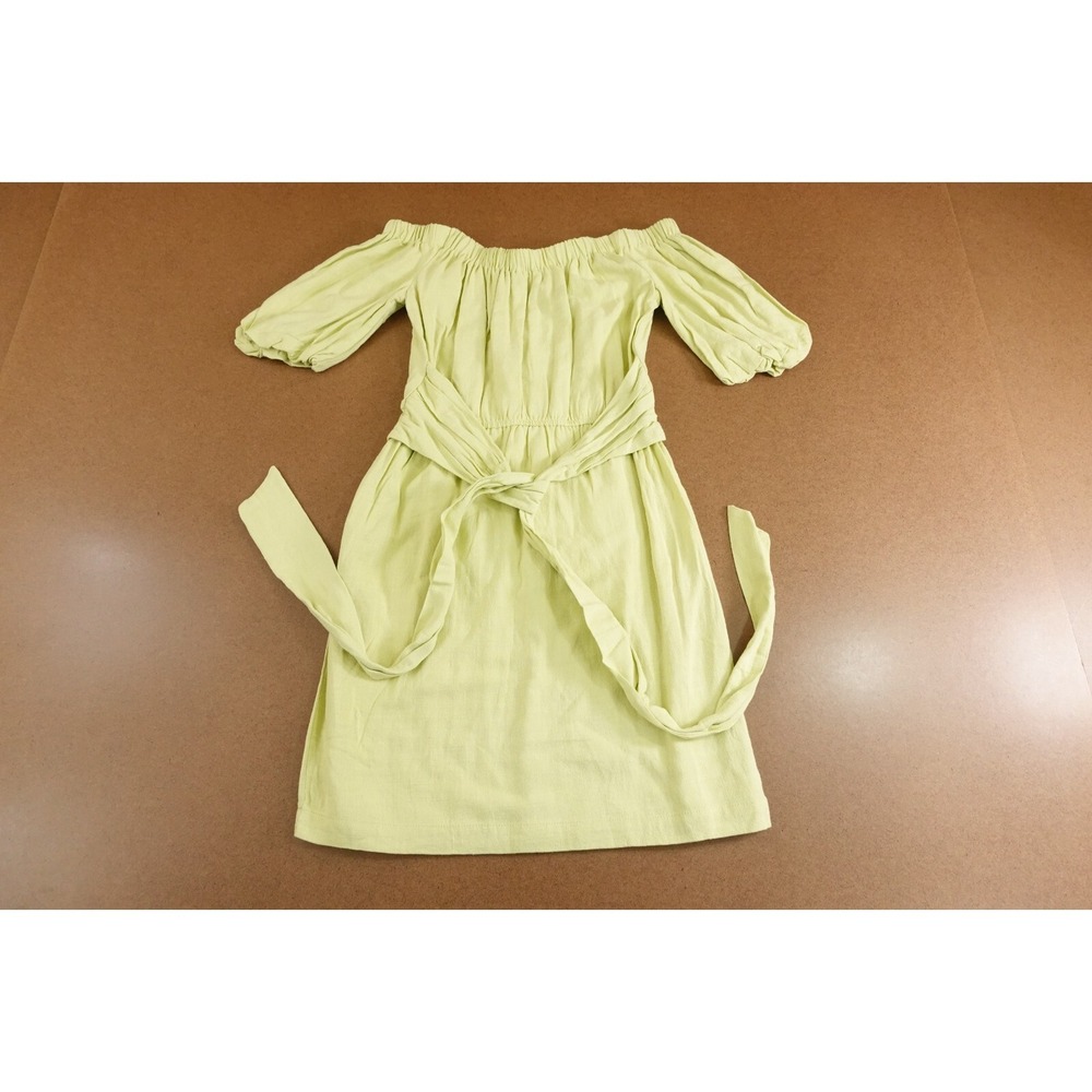 Guess Womens Size Small Green Belted‎ Eco Faith Off The Shoulder Mini Dress NWT